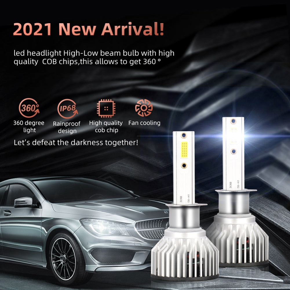 1 Pair Aluminum Car Led Headlight F2A Ip68 Waterproof White Light Motorcycle Lamp H1