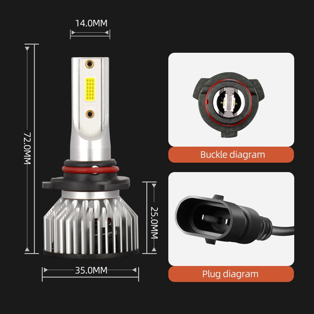 1 Pair Aluminum Car Led Headlight F2A Ip68 Waterproof White Light Motorcycle Lamp 9006/HB4