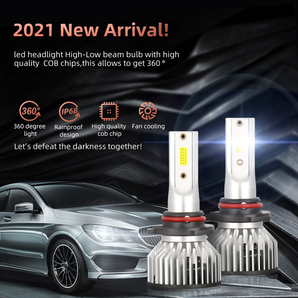1 Pair Aluminum Car Led Headlight F2A Ip68 Waterproof White Light Motorcycle Lamp 9006/HB4