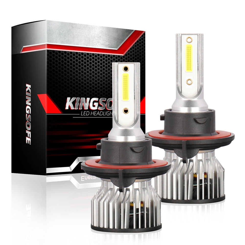 1 Pair Aluminum Car Led Headlight Ip68 Waterproof 6000k High-brightness Motorcycle Lamp H13