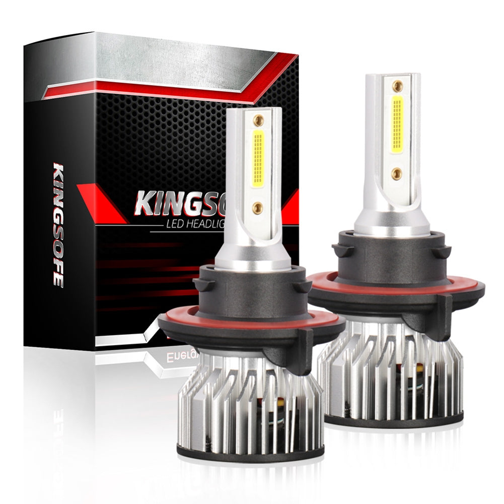 1 Pair Aluminum Car Led Headlight Ip68 Waterproof 6000k High-brightness Motorcycle Lamp H13