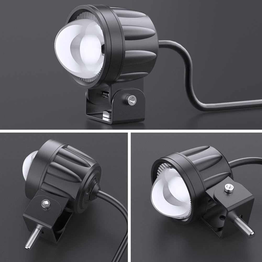Motorcycle Spotlight Highlight External Lens Work Light Electric Vehicle Modified Led Headlight Bulb Yellow and white_single