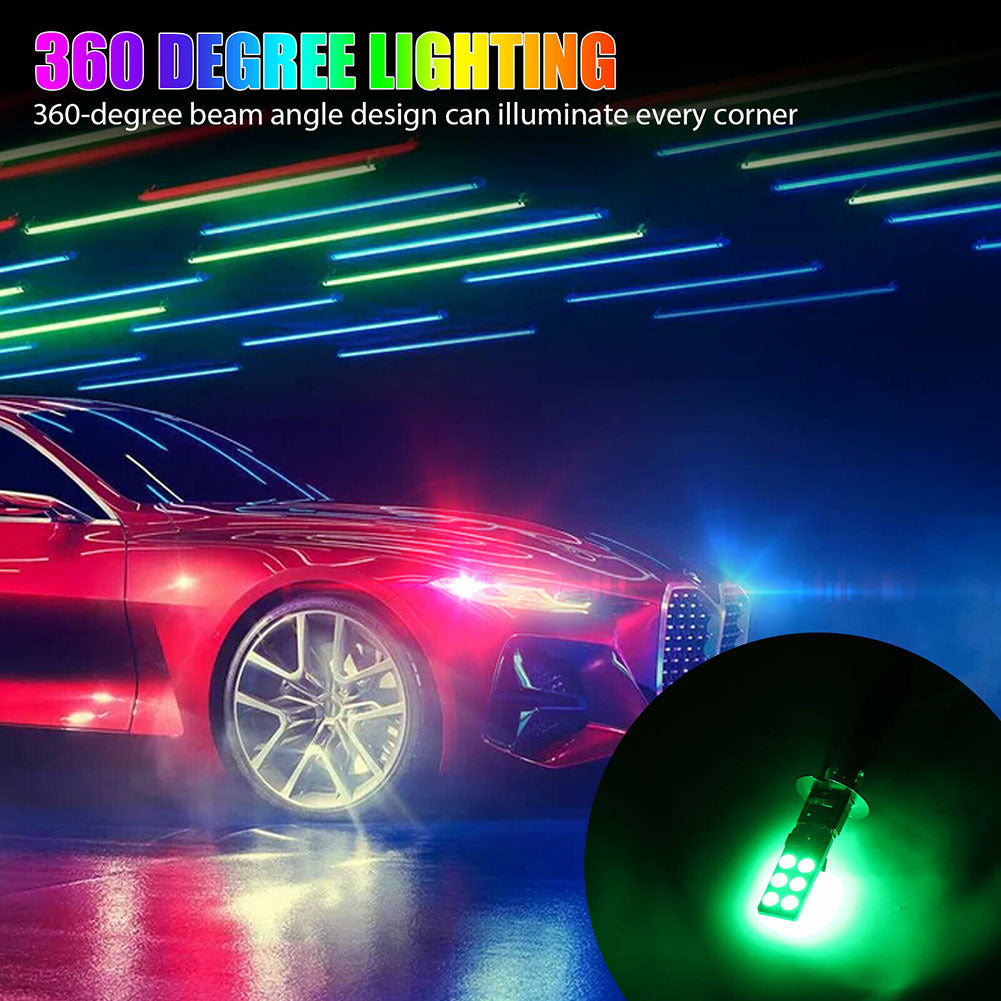 1 Pair Car Led Lights H1 H3 880 881 5050 12smd Rgb Colorful Driving Fog Lamp Headlights With Remote Control As shown