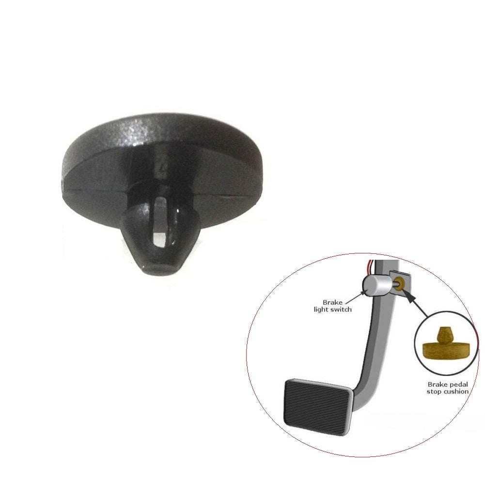 US 12 Pcs Brake Switch Stopper Brake Pedal Pad Brake Lights Switch Limiter 90541-06036 Car Accessories black