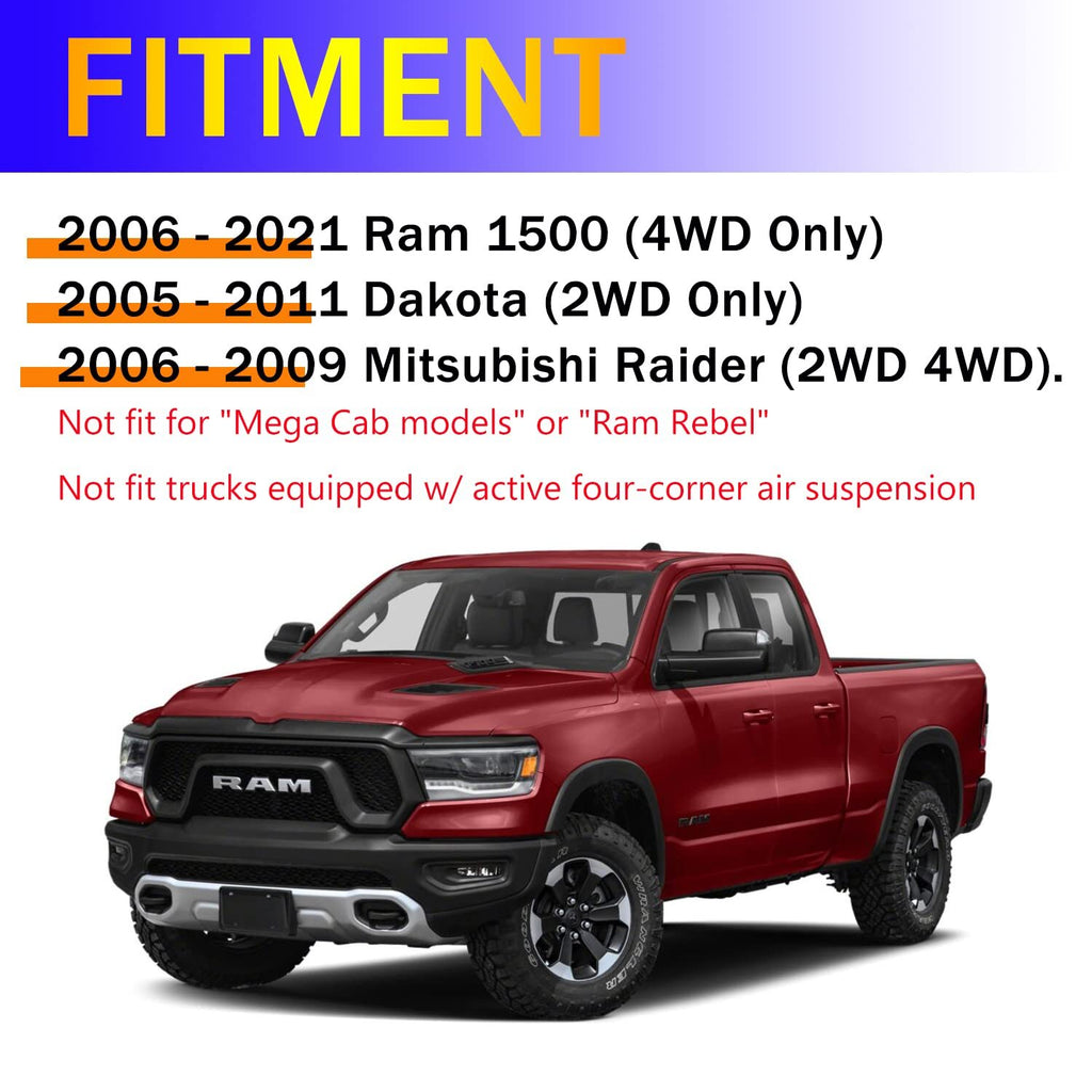 US CHEINAUTO 2.5 inch Ram 1500 Front Leveling Kits Front Strut Spacers Lift Kit for 2006-2021 Ram 1500 4WD