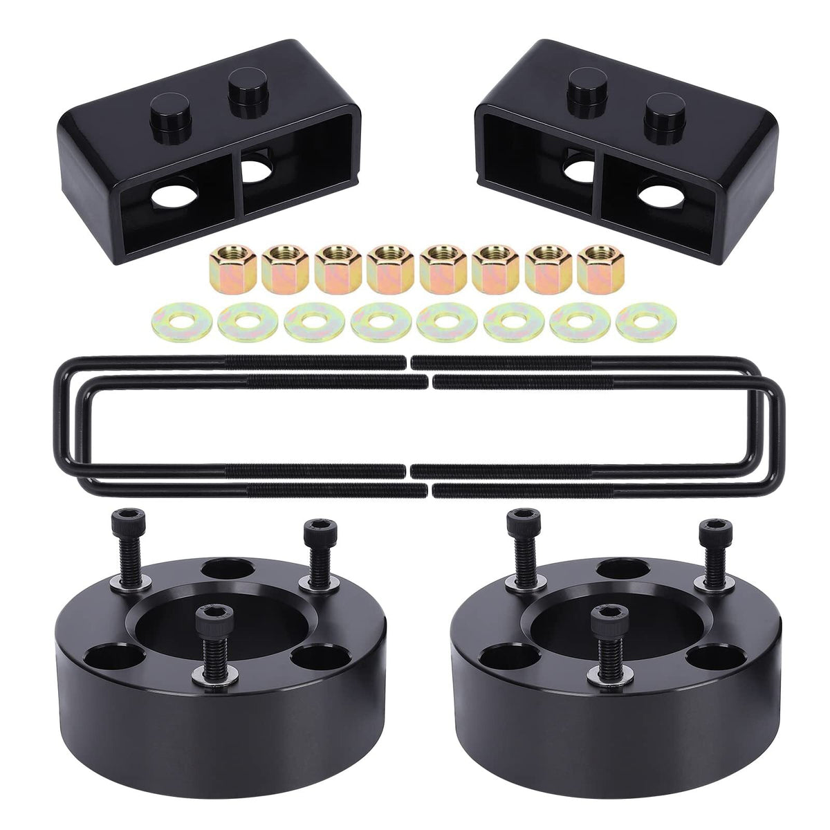 US CHEINAUTO Front 3.0 inch + Rear 2.0 inch F150 Front Leveling Kits Front Strut Spacers Lift Kit for 2004 - 2021 F150