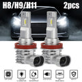 2pcs Car Led Headlight Kit H11 H9 H8 Super Bright Fog Lamp Daytime Running Light Bulbs 6000k White Waterproof silver