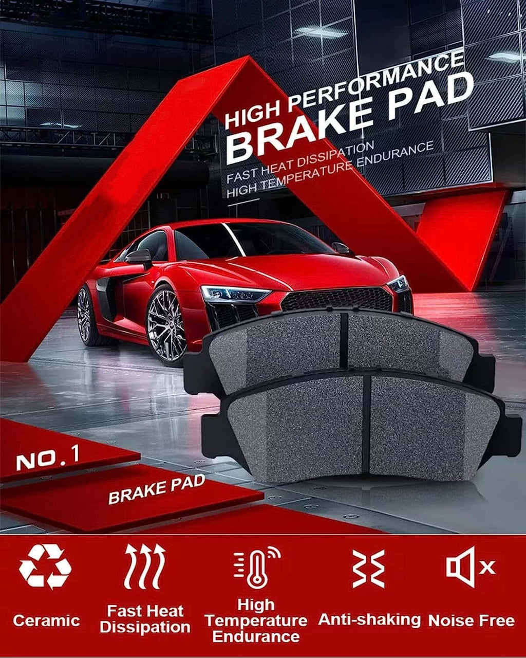 US GARVEE 4Pcs Premium Ceramic Front Disc Brake Pads Compatible RX450h NX300h IS350