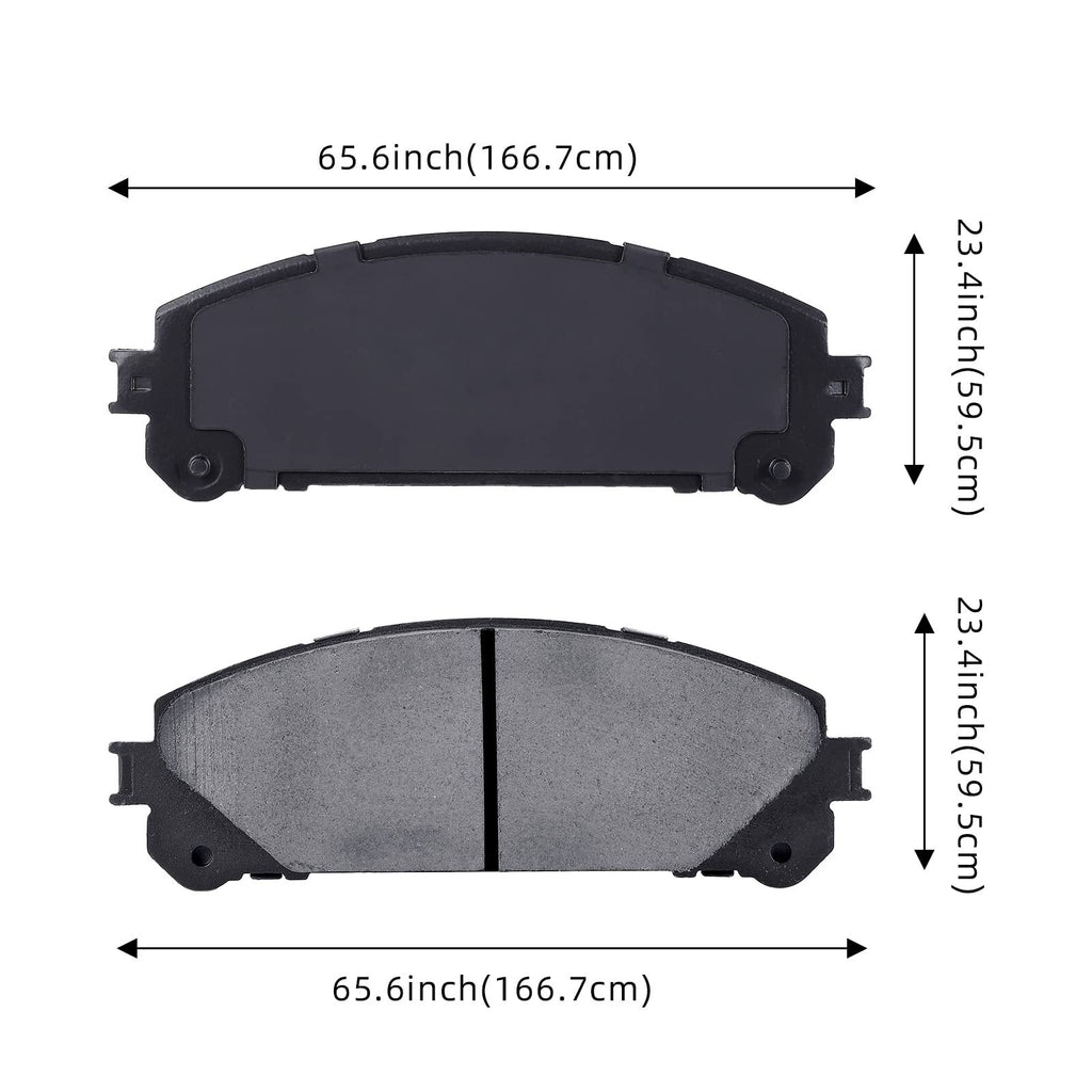 US CHEINAUTO 4Pcs Premium Ceramic Rear Disc Brake Pads Compatible With Sienna Highlander Mirai Prius