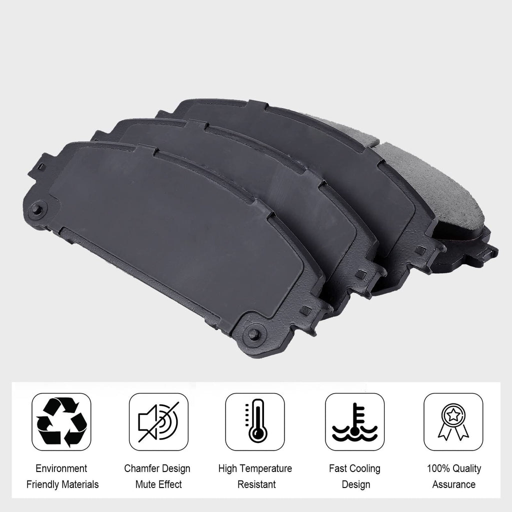 US CHEINAUTO 4Pcs Premium Ceramic Rear Disc Brake Pads Compatible With Sienna Highlander Mirai Prius