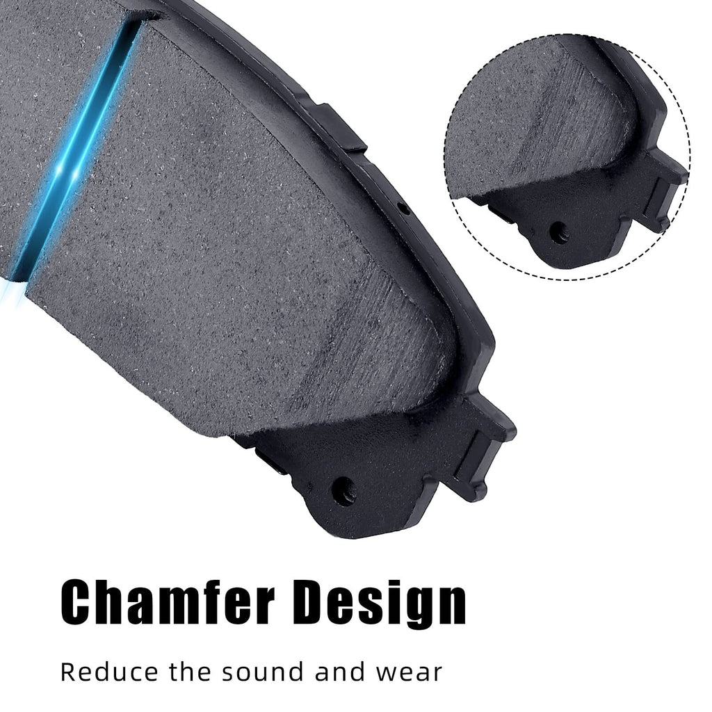 US CHEINAUTO 4Pcs Premium Ceramic Rear Disc Brake Pads Compatible With Sienna Highlander Mirai Prius