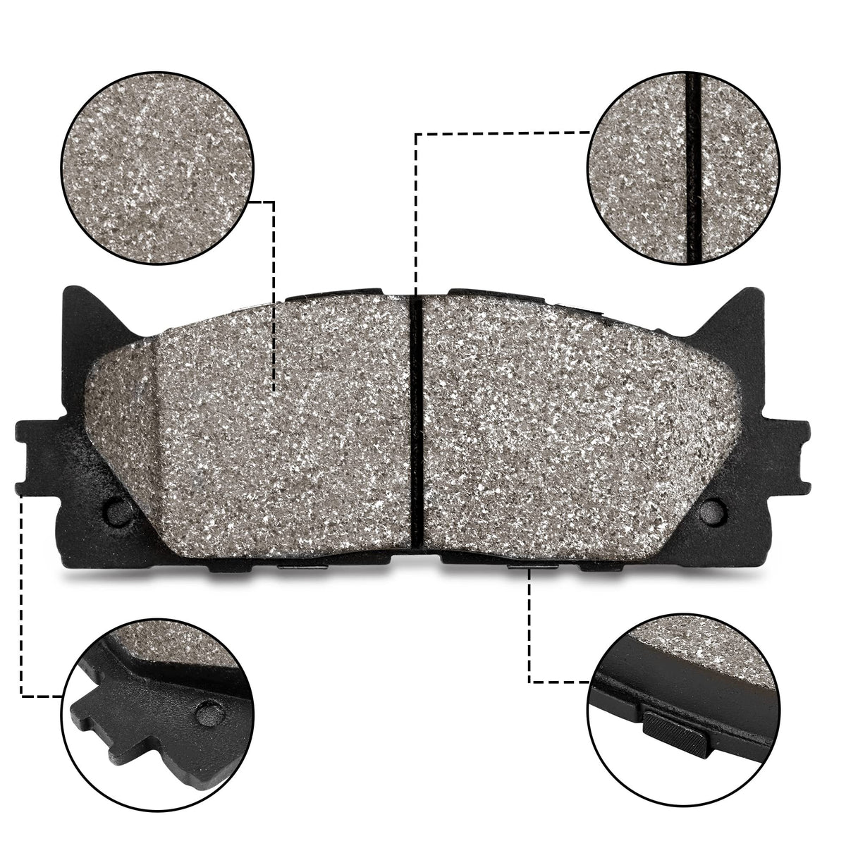 US GARVEE Rear Brake Pads 4Pcs Premium Ceramic Replacement Brake Pad Set