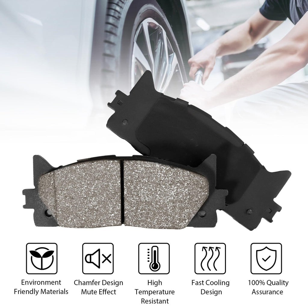 US GARVEE Rear Brake Pads 4Pcs Premium Ceramic Replacement Brake Pad Set