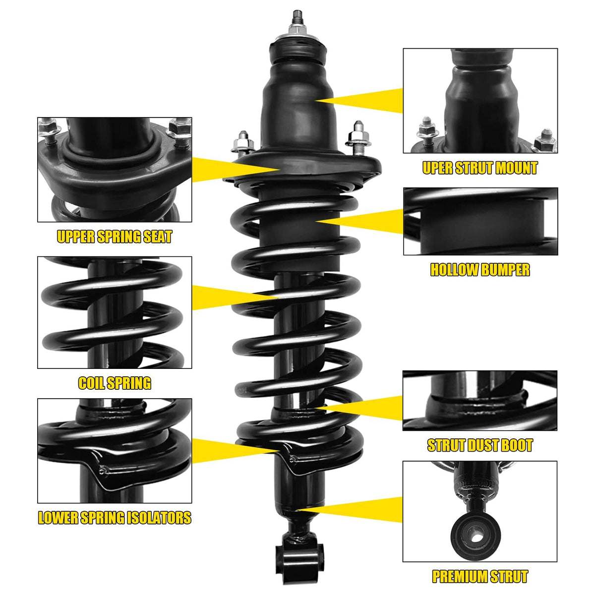 US GARVEE Front Pair Complete Strut Spring Assembly Compatible for 2007-2012 Caliber -172367 172368
