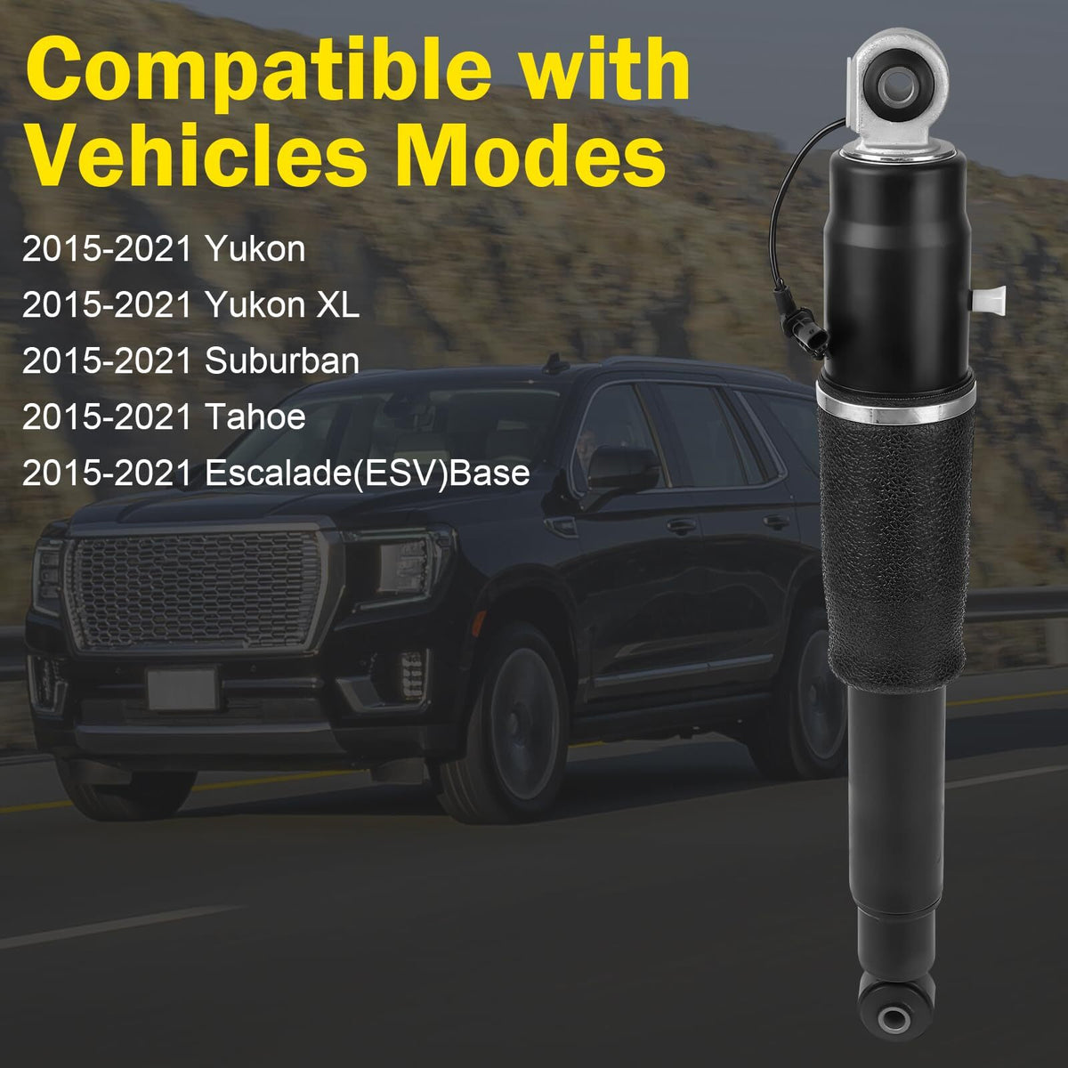 US GARVEE Rear Air Shocks Suspension Struts Compatible for 2015-2021 Yukon Suburban Escalade 84176675