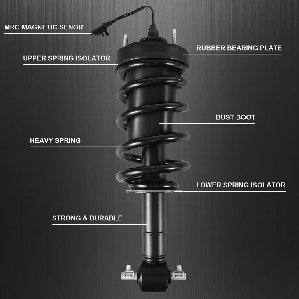 US GARVEE Front Shock Strut Absorber Sensor Compatible for 15-21 Silverado Sierra Avalanche Suburban Escalade Tahoe Yukon 2015-2021