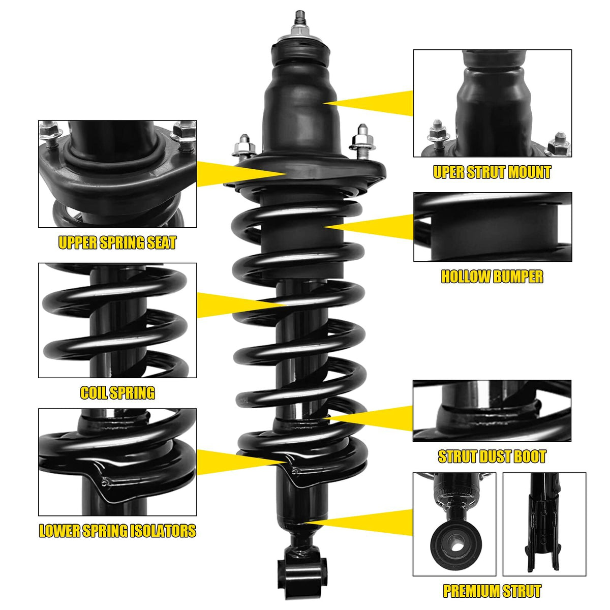 US GARVEE Front Pair Complete Strut Spring Assembly Compatible for Volkswagen 2Door - 171525