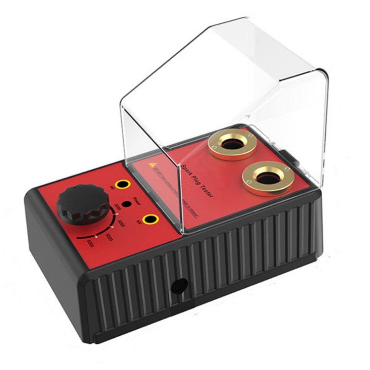 0-6000rpm 12v Spark Plug Tester Diagnostic Tool Double Hole Testing Analyzer Ignition System Detector Red EU Plug