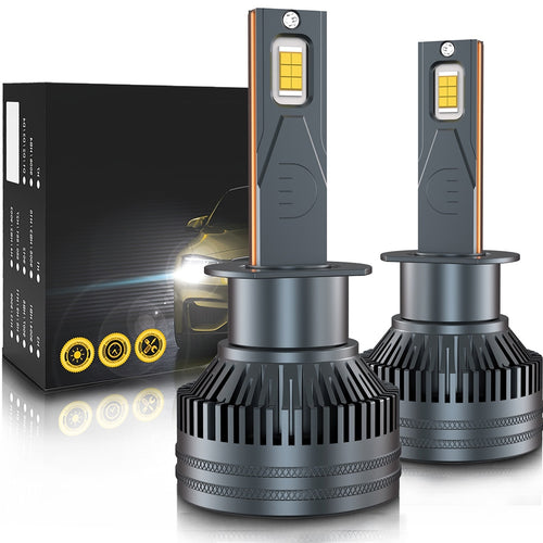 1 Pair Car LED Headlight Bulbs H1 9005 H7 H4 High-Power Liquid-Cooled Copper Tube Lamp 6000k White Light H1