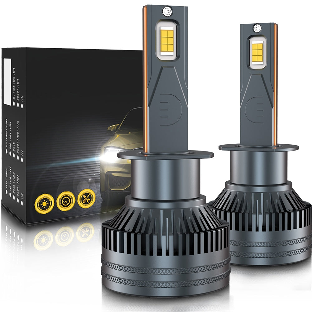 1 Pair Car LED Headlight Bulbs H1 9005 H7 H4 High-Power Liquid-Cooled Copper Tube Lamp 6000k White Light 9006