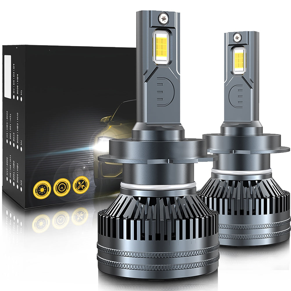 1 Pair Car LED Headlight Bulbs H1 9005 H7 H4 High-Power Liquid-Cooled Copper Tube Lamp 6000k White Light H4