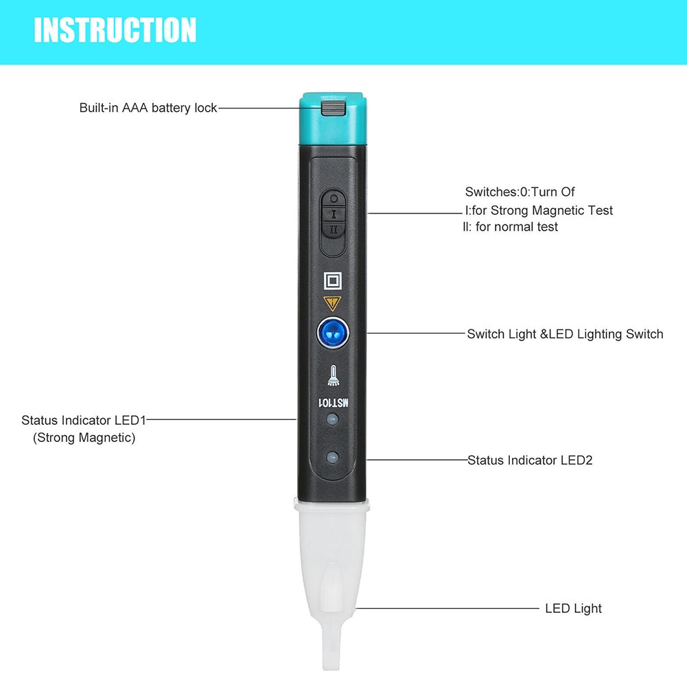 MST-101 Automotive Electronic Fault Detector Spark Plug Tester Car Ignition Coil Test Tools Hall Induction Pen black