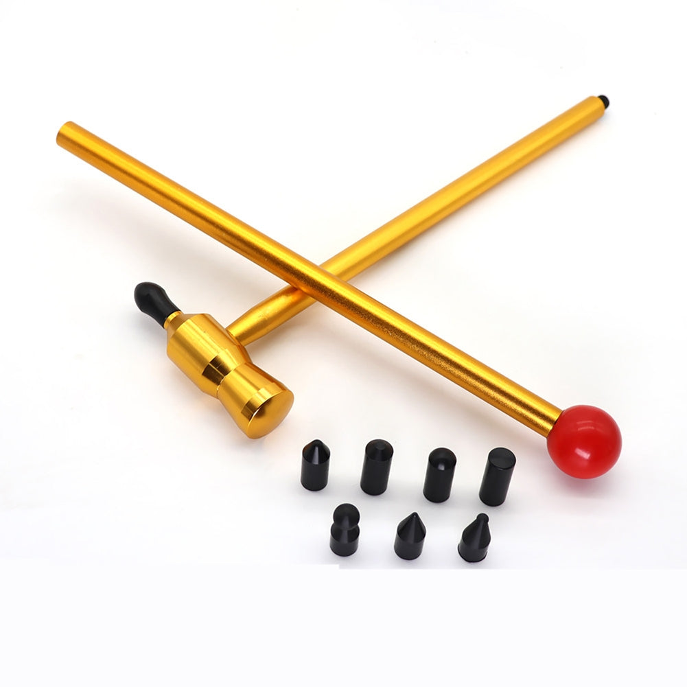 Dent Repair Kit Dent Hammer With Knock Down Head Replacement DIY Auto Body Hail Damage Repairing Tool gold