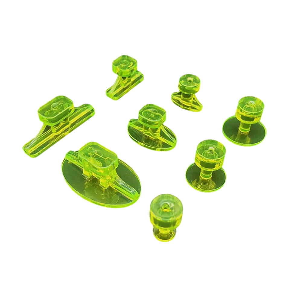 8Pcs Paintless Auto Dent Repair Tools Bump Pit Dent Puller Tabs Suction Cup Glue Tabs Repairs Tool Set Auto Body Sheet Metal Hail Dent Removal Kit light yellow