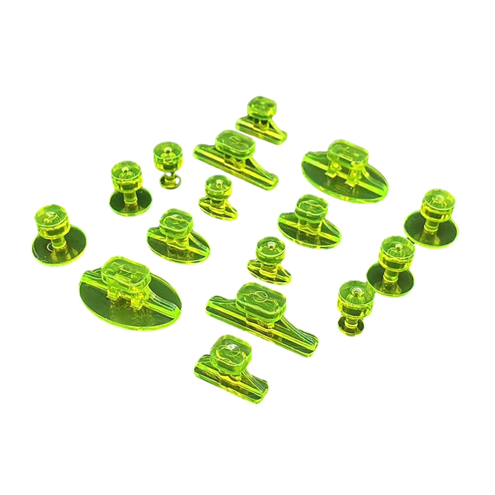 8Pcs Paintless Auto Dent Repair Tools Bump Pit Dent Puller Tabs Suction Cup Glue Tabs Repairs Tool Set Auto Body Sheet Metal Hail Dent Removal Kit light yellow