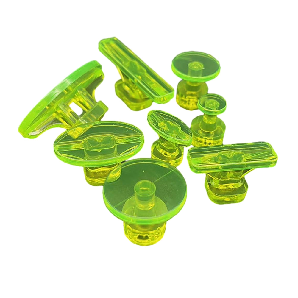 8Pcs Paintless Auto Dent Repair Tools Bump Pit Dent Puller Tabs Suction Cup Glue Tabs Repairs Tool Set Auto Body Sheet Metal Hail Dent Removal Kit light yellow