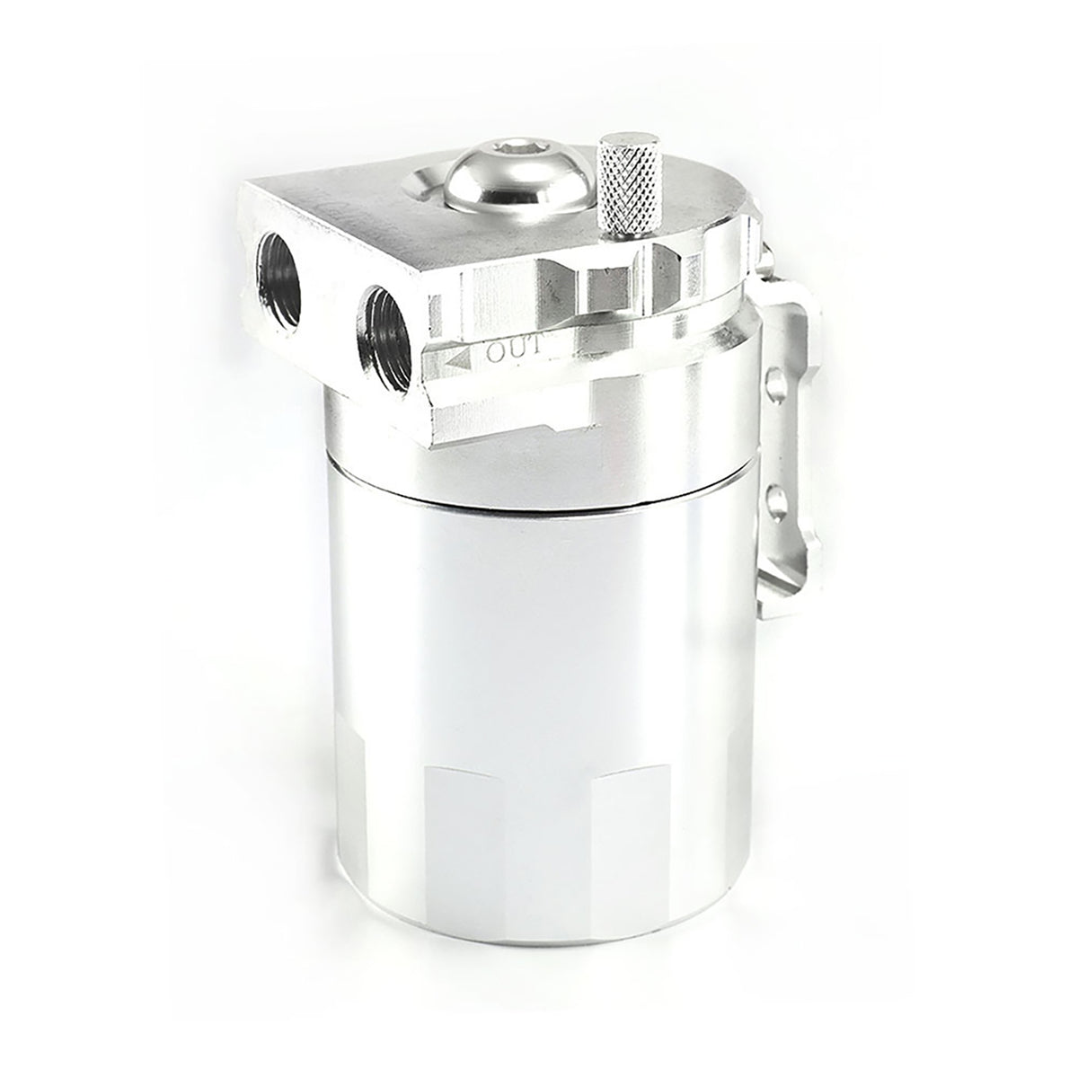 300ML Oil Catch Can Kit Universal Aluminum Oil Separator Catch Can With Breather Filter 6mm 8mm 10mm Adapters Baffled Tank Reservoir Automobile Accessories silver