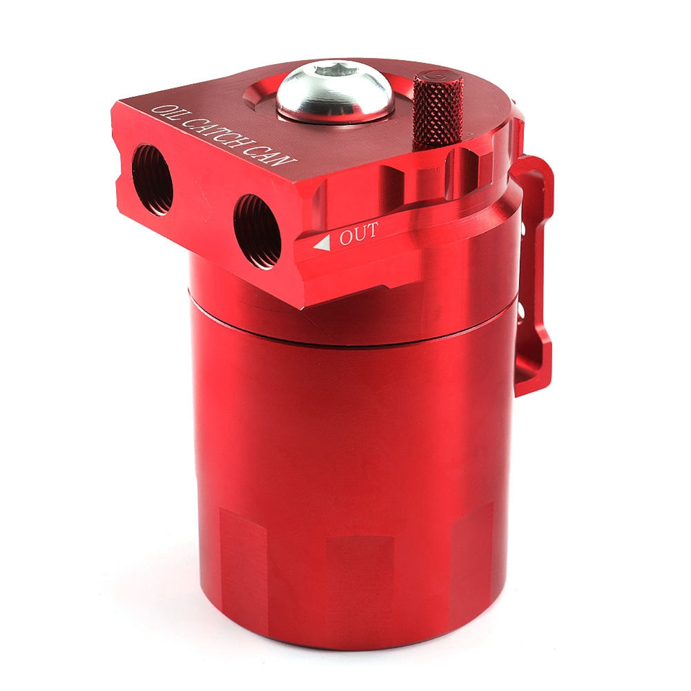 300ML Oil Catch Can Kit Universal Aluminum Oil Separator Catch Can With Breather Filter 6mm 8mm 10mm Adapters Baffled Tank Reservoir Automobile Accessories silver