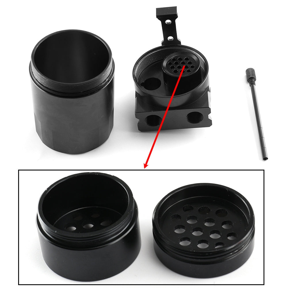 300ML Oil Catch Can Kit Universal Aluminum Oil Separator Catch Can With Breather Filter 6mm 8mm 10mm Adapters Baffled Tank Reservoir Automobile Accessories blue