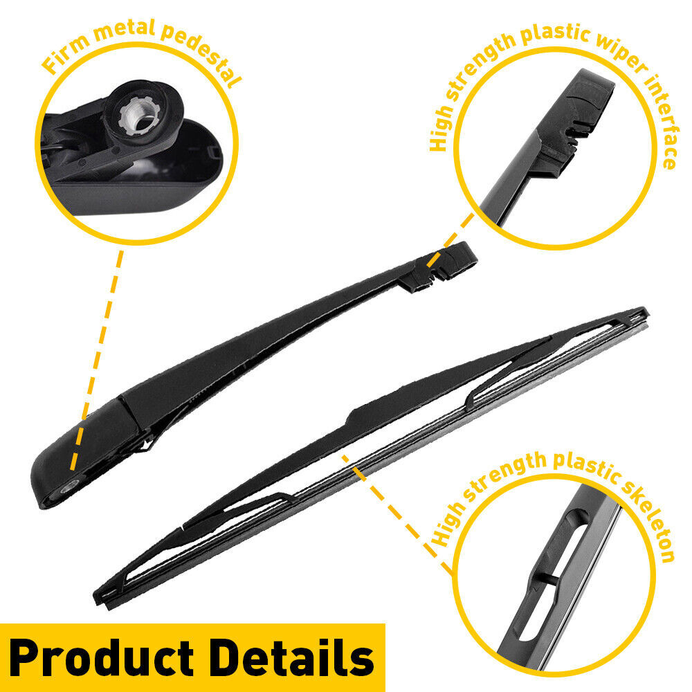 Rear Wiper Arm With Blade Compatible For Versa 2007-2012 Quest 2005-2009 Replaces 28780-EL000 28795-EL00A Back Windshield Wiper Assembly Accessories black
