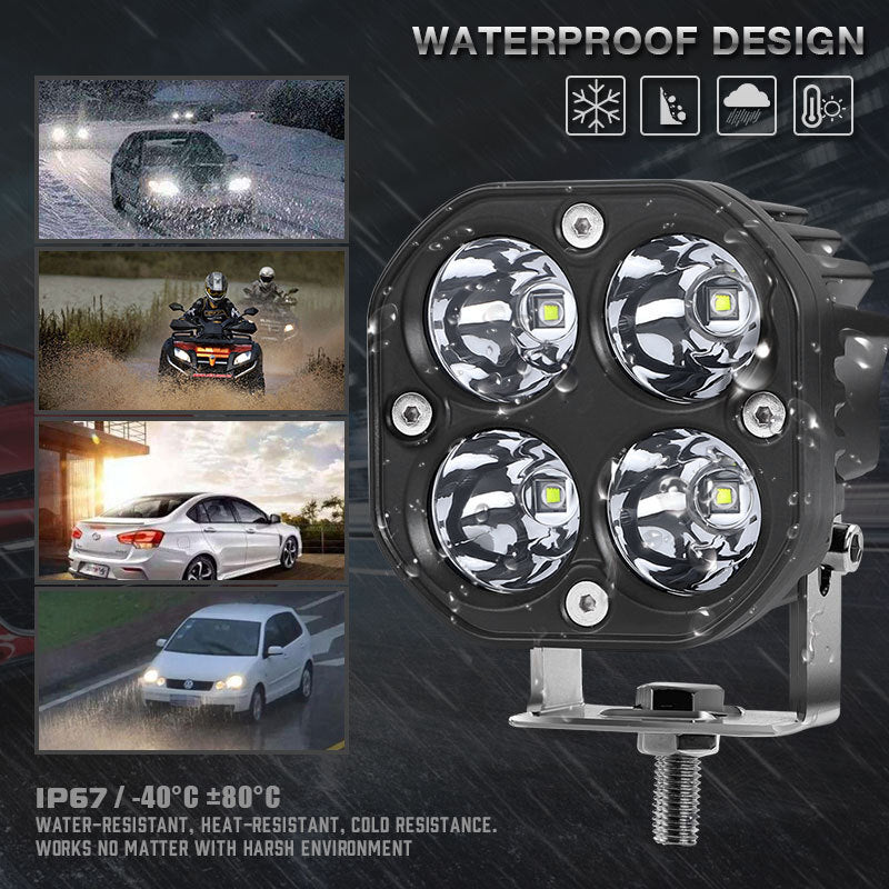 Car Motorcycle 3 Inch 40w Led Waterproof Working Light Spotlight Off-road Atv Driving Light Headlight Spot Light For Trucks Cars White light