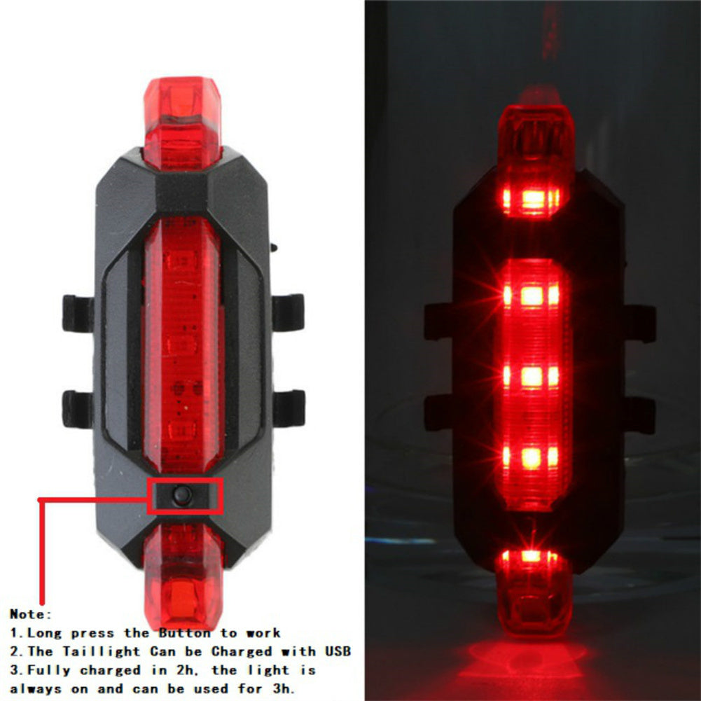 Bike Bicycle Lights USB LED Rechargeable Set Mtb Road Bike Front Rear Headlights Lamp Cycling Accessories black head+white tail light