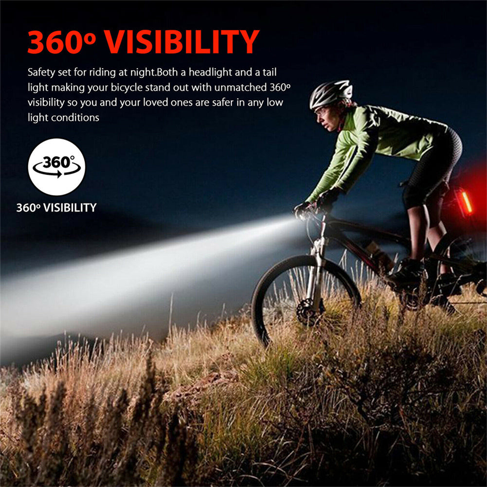Bike Bicycle Lights USB LED Rechargeable Set Mtb Road Bike Front Rear Headlights Lamp Cycling Accessories 2255 white headlight