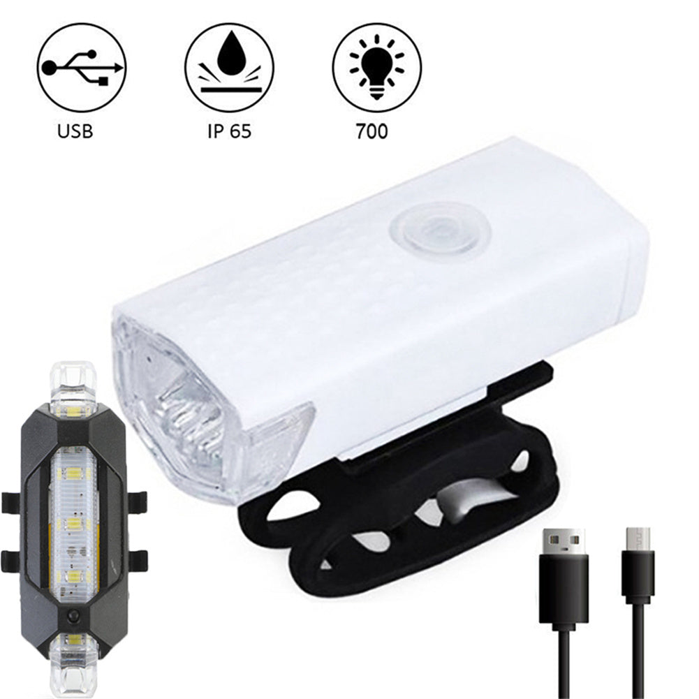 Bike Bicycle Lights USB LED Rechargeable Set Mtb Road Bike Front Rear Headlights Lamp Cycling Accessories 2255 white headlight