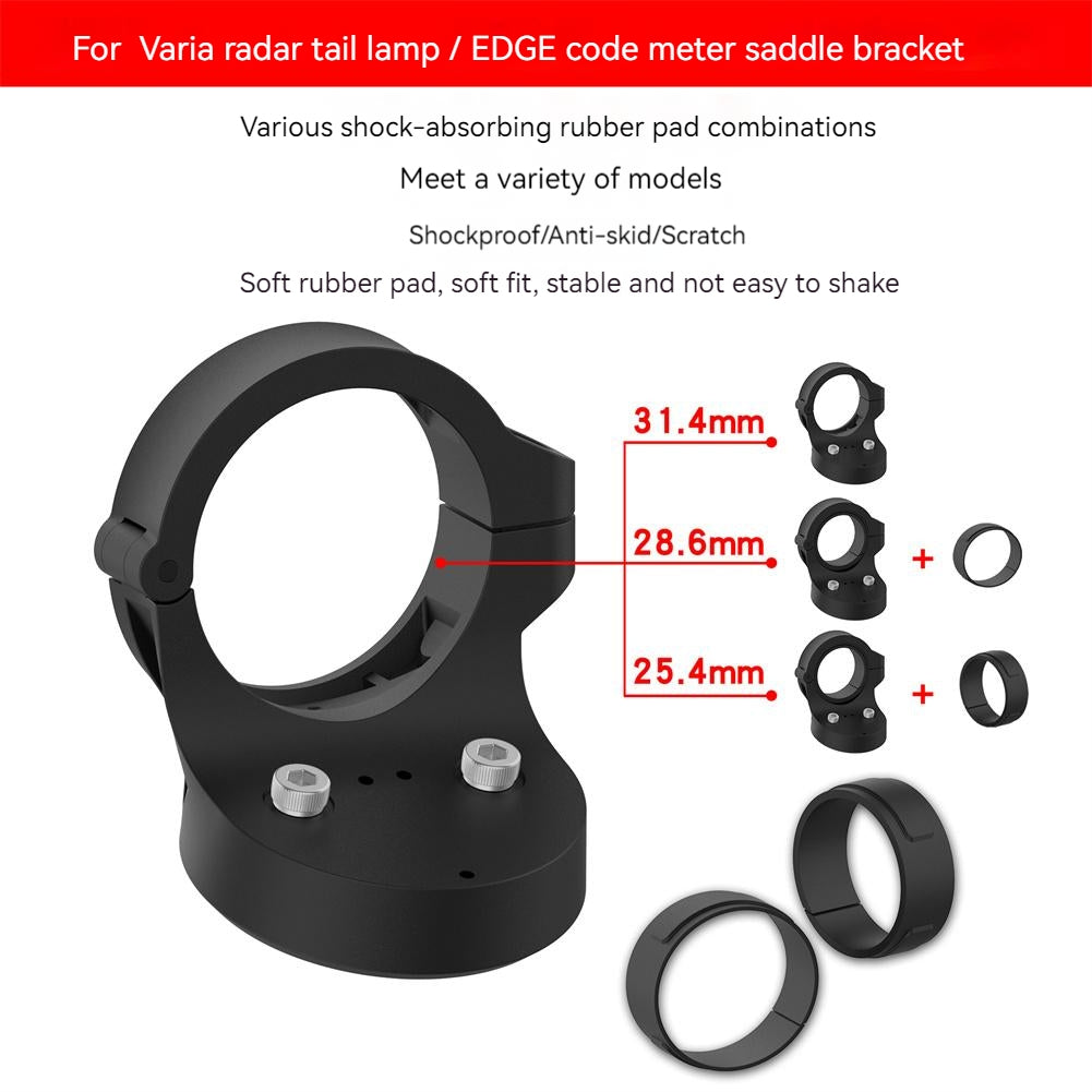 Bicycle Tail Light Saddle Seat-post Mount Bracket Radar Bikes Saddle Support Compatible For Garmin Varia black