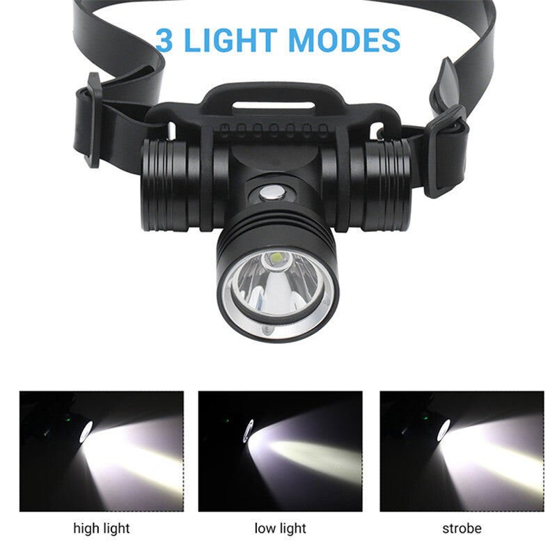 Diving Headlamp 20-40 Meters Waterproof Underwater Headlight L2 Led Head Flashlight L2 single head light-white light (standard belt)
