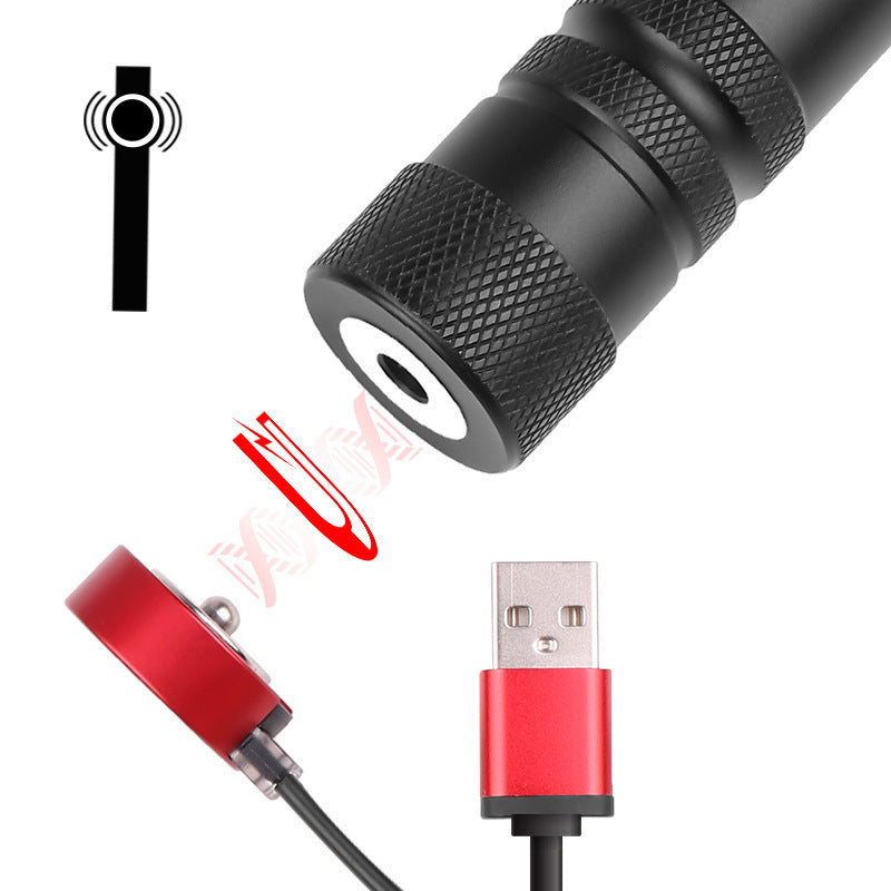 XHP50 LED Flashlight Magnetic Charging P50 Headlight Torch Built-in Battery Multi-purpose Lighting black
