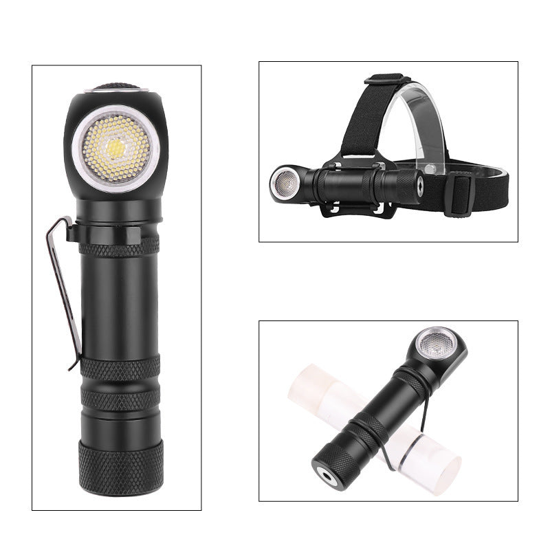 XHP50 LED Flashlight Magnetic Charging P50 Headlight Torch Built-in Battery Multi-purpose Lighting black