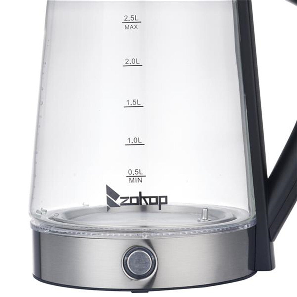 US 2.5L Electric Glass Kettle HD-2005D 110V 1500W Fast Boiling Stainless Steel Hot Water Heater with Filter U.S. plug