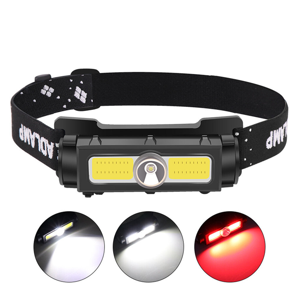 7-levels Recharging Headlight Headlamp For Outdoor Sports Camping Fishing Black