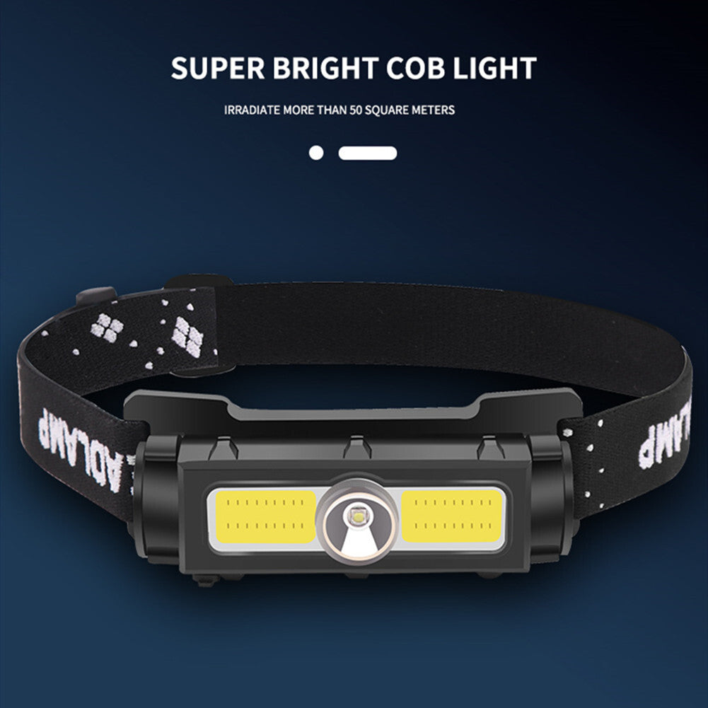 7-levels Recharging Headlight Headlamp For Outdoor Sports Camping Fishing Black