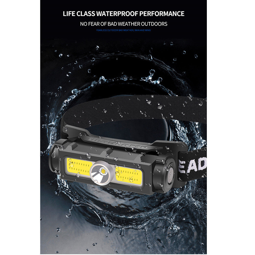 7-levels Recharging Headlight Headlamp For Outdoor Sports Camping Fishing Black