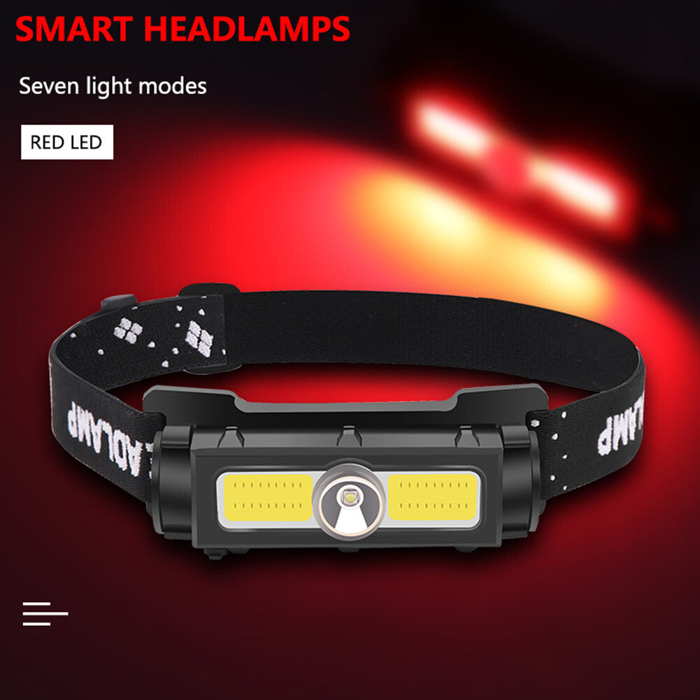 7-levels Recharging Headlight Headlamp For Outdoor Sports Camping Fishing Black
