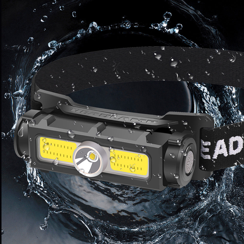 7-levels Recharging Headlight Headlamp For Outdoor Sports Camping Fishing Black