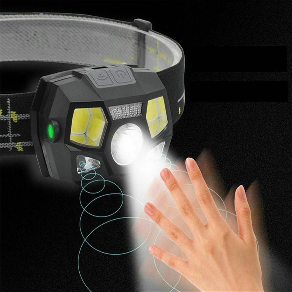 Usb Rechargeable Sensor Induction  Headlight Comfortable Adjustable Buckle Lightweight Waterproof Led Torch Multipurpose Sports Light Model 101 Induction Headlight