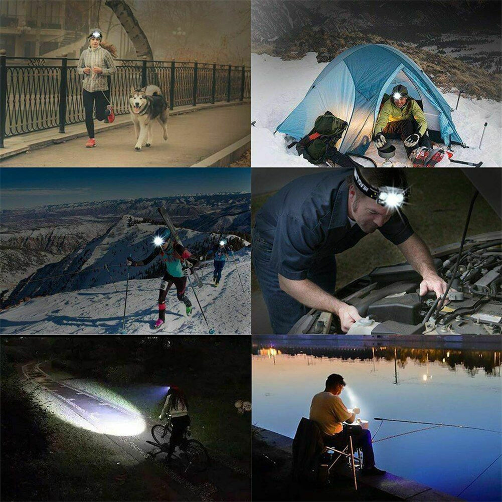 Usb Rechargeable Sensor Induction  Headlight Comfortable Adjustable Buckle Lightweight Waterproof Led Torch Multipurpose Sports Light Model 101 Induction Headlight